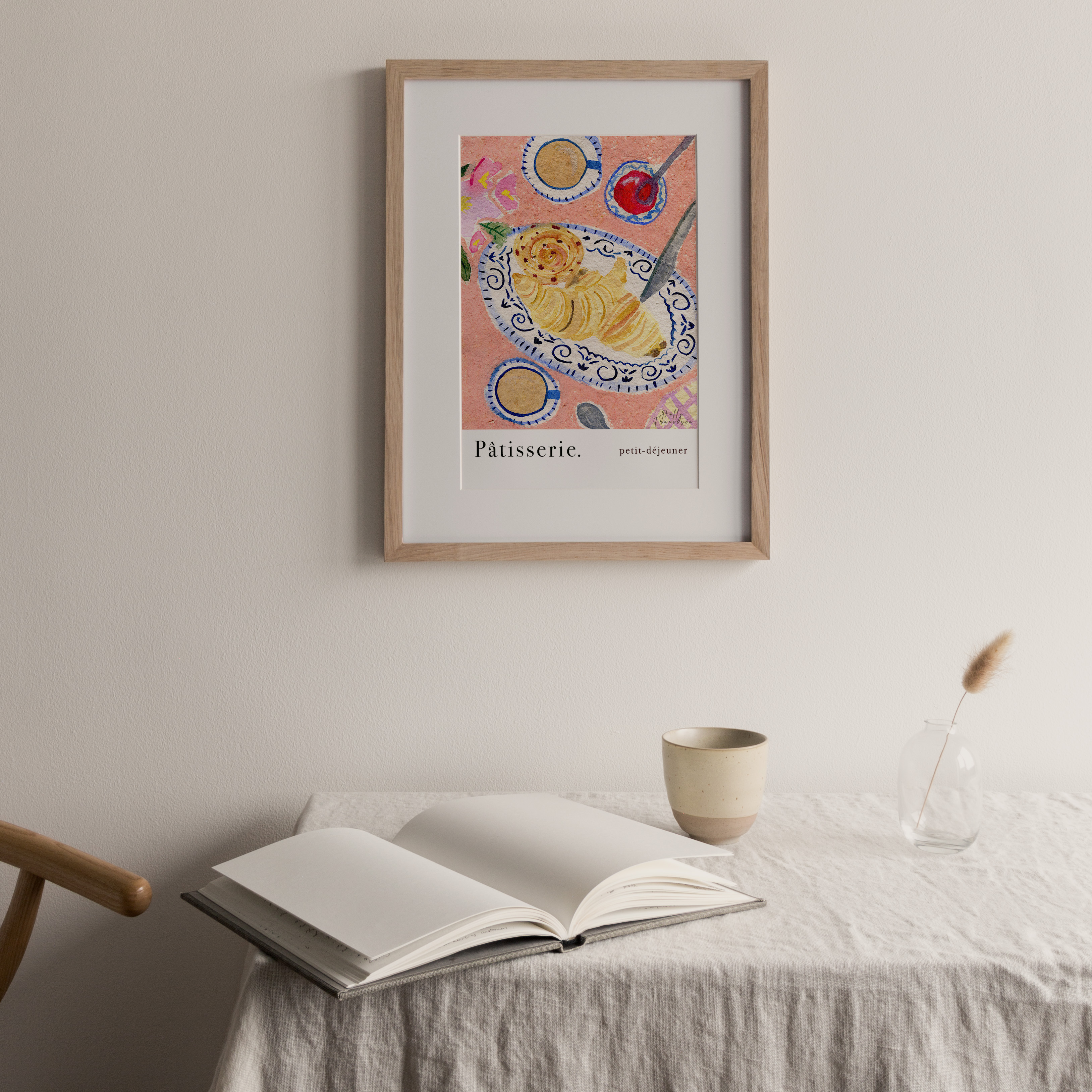 French Pâtisserie Art Print - Watercolour Pastry Poster