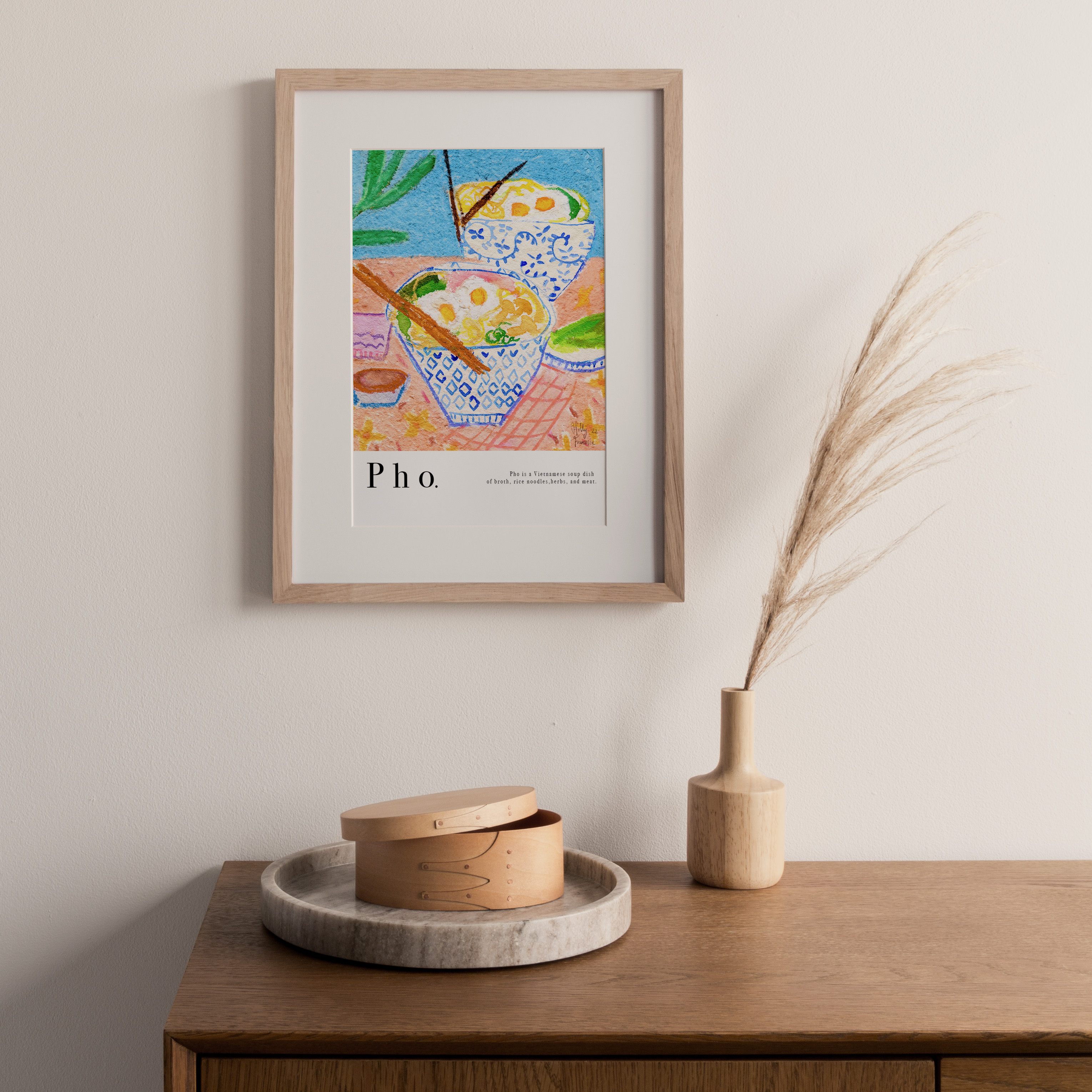 Pho Art Print - Watercolour Vietnamese Soup Dish Poster